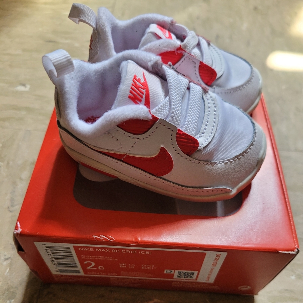 Nike Max 90 Crib (White/Hyper Red)